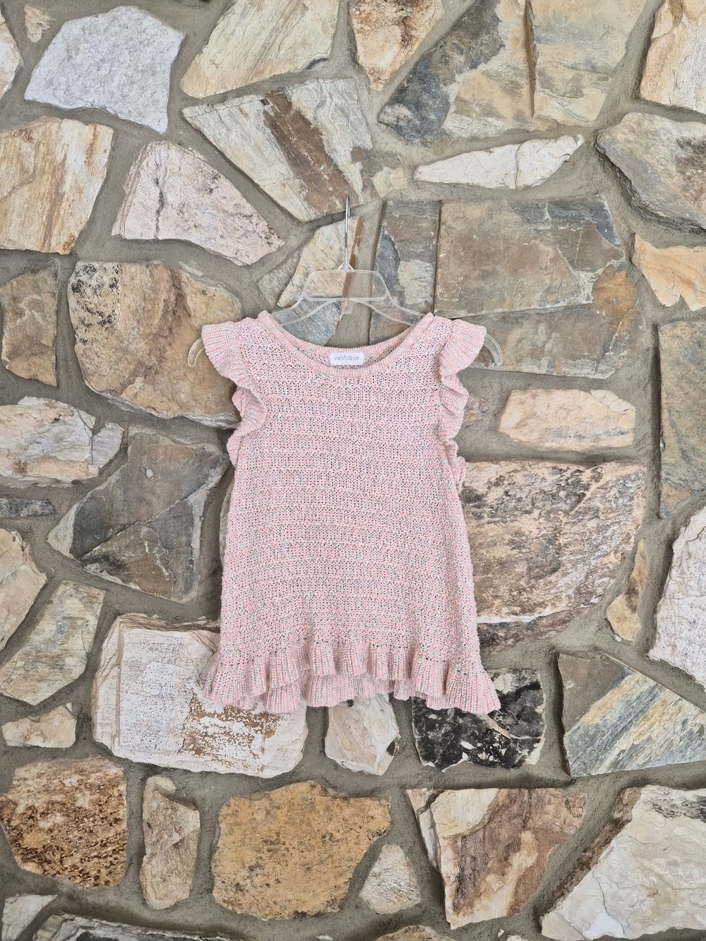 Pink & Blue Knit Babydoll Tank